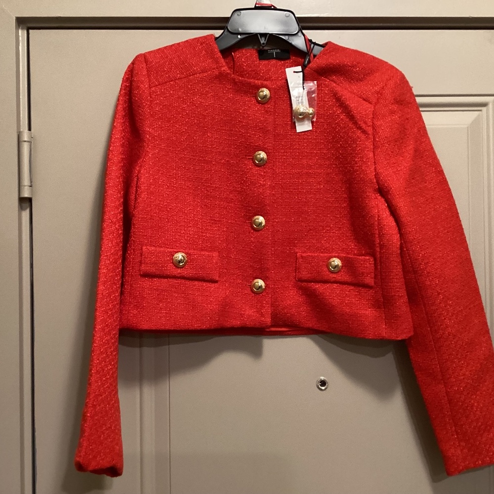 T Tahari Crop Tweed Jacket, size 6